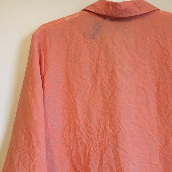 Vintage JH Collectibles Coral & Mother of Pearl Button Up Dress Shirt - Picture 9 of 16